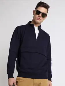 Dennis Lingo Mock Collar Half Zipper Pullover Sweatshirt