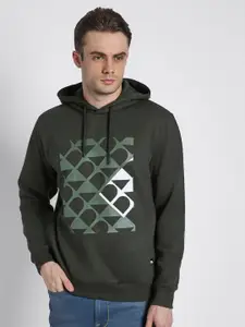 Dennis Lingo Graphic Printed Hooded Ribbed Cotton Pullover Sweatshirt