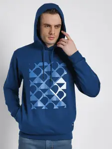Dennis Lingo Geometric Printed Long Sleeves Hooded Pullover Sweatshirt