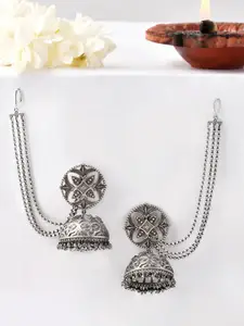 Voylla Silver Plated Dome Shaped Jhumkas