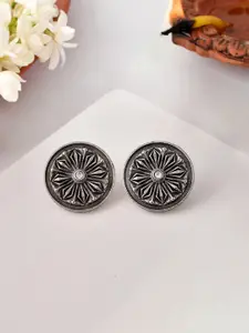 Voylla Silver-Plated Contemporary Studs Earrings