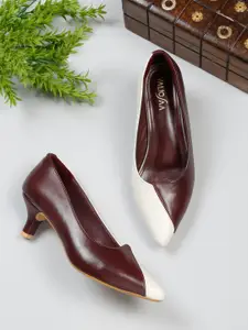 VALIOSAA Colourblocked Kitten Heel Pumps