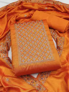 KALINI Ethnic Motifs Embroidered Thread Work Unstitched Dress Material