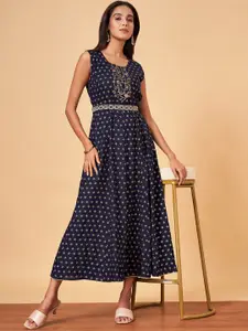 YU by Pantaloons Ethnic Motifs Printed Fit & Flare Maxi Ethnic Dress