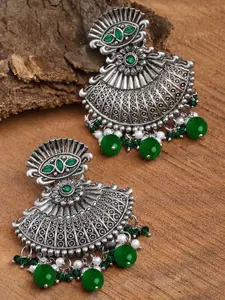 KARATCART Silver Plated Kundan Stone Studded Jhumkas