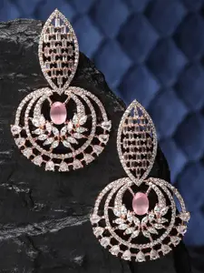 KARATCART Rose Gold Contemporary Drop Earrings