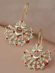 KARATCART Gold Plated Contemporary Drop Earrings