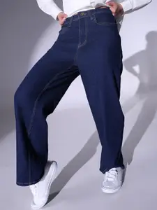 Hubberholme Women Baggy High-Rise Clean Look Stretchable Jeans