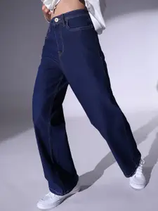 Hubberholme Women Baggy High-Rise Clean Look Stretchable Jeans