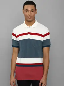 Allen Solly Colourblocked Polo Collar Short Sleeve Pockets Cotton Regular T-shirt