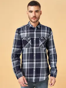 SF JEANS by Pantaloons Tartan Checked Slim Fit Cotton Casual Shirt