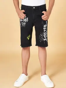Coolsters by Pantaloons Boys Typography Printed High-Rise Denim Shorts