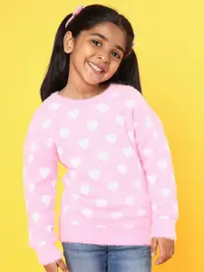 Nauti Nati Girls Conversational Self Design Acrylic Pullover