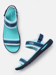 AMP Women Striped Open Toe Flats