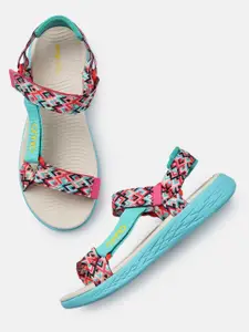 AMP Women Printed Open Toe Flats