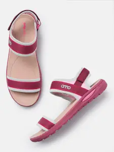 AMP Women Solid Open Toe Flats