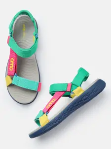 AMP Women Colourblocked Open Toe Flats