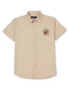 Gini and Jony Boys Graphic Printed Spread Collar Casual Shirt