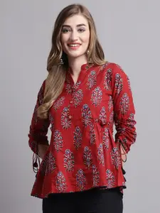 Roly Poly Ethnic Motifs Printed Cotton A-Line Top
