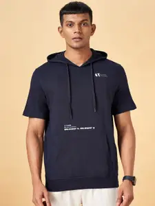Ajile by Pantaloons Typography Printed Hooded Short Sleeve Pullover Sweatshirt