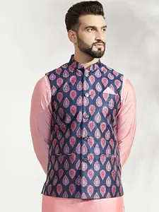 KISAH Woven Design Nehru Jacket