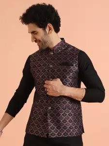 KISAH Woven Design Nehru Jacket