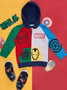 Pantaloons Baby Infants Boys Graphic Printed Hooded Cotton Front Open Sweatshirt