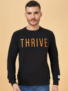 People Black Typography Printed Sweatshirt