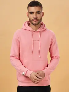 People Pink Hooded Long Sleeves Sweatshirt