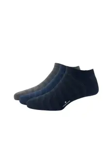 Louis Philippe Men Pack Of 3 Patterned Ankle -Length Socks