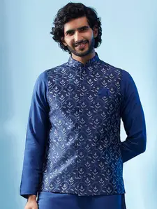 KISAH Woven Design Nehru Jacket