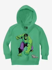 BONKIDS Boys Hulk Printed Hooded Cotton Sweatshirt