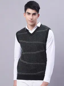 VENITIAN Geometric Embroidered Acrylic Sweater Vest