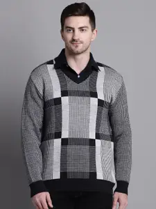 VENITIAN Geometric Printed Acrylic Pullover Sweater