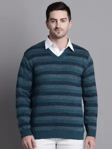 VENITIAN Striped Acrylic Pullover Sweater
