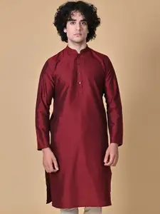 MAAHI FABS Mandarin Collar Regular Kurta with Churidar