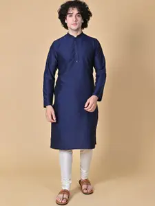 MAAHI FABS Mandarin Collar Regular Kurta With Churidar