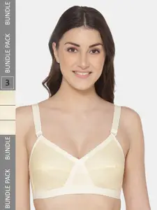 KOMLI Pack Of 3 Full Coverage Pure Cotton Minimizer Bra With All Day Comfort