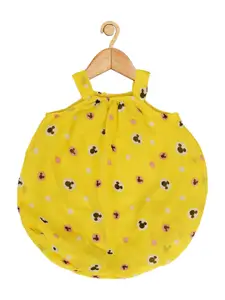 Creative Kids Infants Girls Mickey Mouse Printed Shoulder Straps Sleeveless Balloon Dress