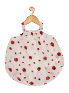 Creative Kids Infant Girls Conversational Printed Balloon Dress With Attached Bodysuit