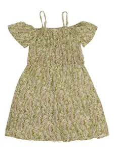 Creative Kids Girls Printed Cold-Shoulder A-Line Dress