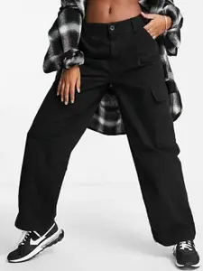 BROADSTAR Women Smart Wide Leg High-Rise Stretchable Cotton Jeans