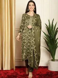 Stylee LIFESTYLE Geometric Printed Pashmina Unstitched Dress Material