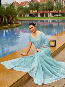 Satrani Embellished Beads and Stones Saree