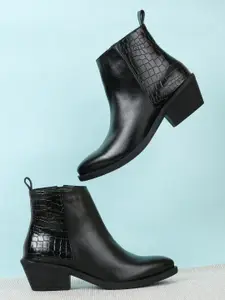 Bruno Manetti Women Textured Mid-Top Regular Boots
