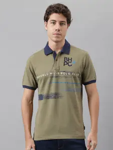 Beverly Hills Polo Club Typography Printed Polo Collar Pure Cotton T-shirt