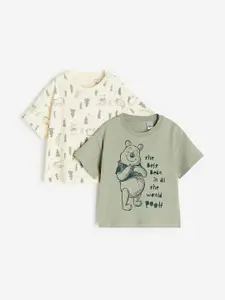 H&M Boys 2-Pack Winnie The Pooh Printed Pure Cotton T-Shirts