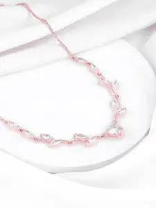 GIVA Sterling Silver Rose Gold-Plated Necklace