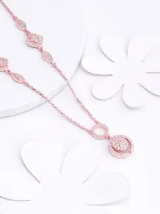 GIVA Sterling Silver Rose Gold-Plated Necklace