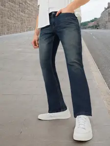 Urbano Fashion Men Bootcut Heavy Fade Clean Look Stretchable Jeans